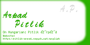 arpad pitlik business card